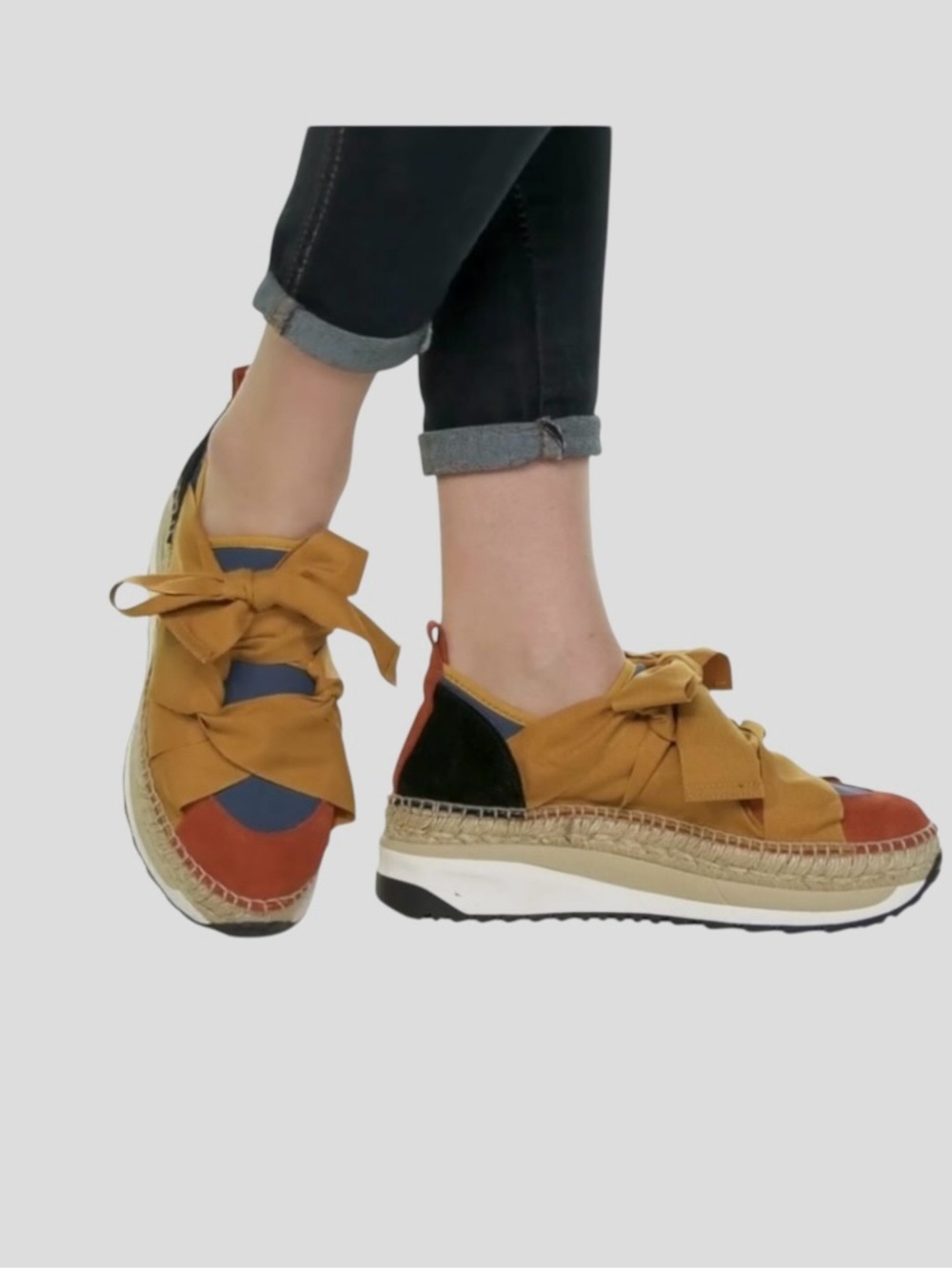 Free People Chapmin Multicolor Espadrille Platform Sneakers with Bow Accents - Picture 15 of 15